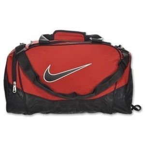 Nike red and black small duffel bag